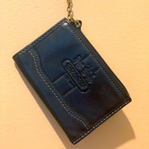 Coach black leather coin purse